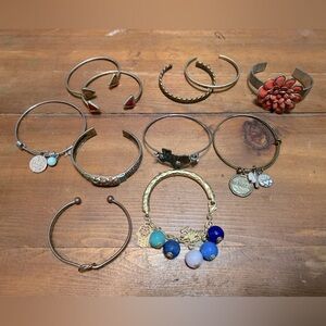 Lot of gold toned bracelets